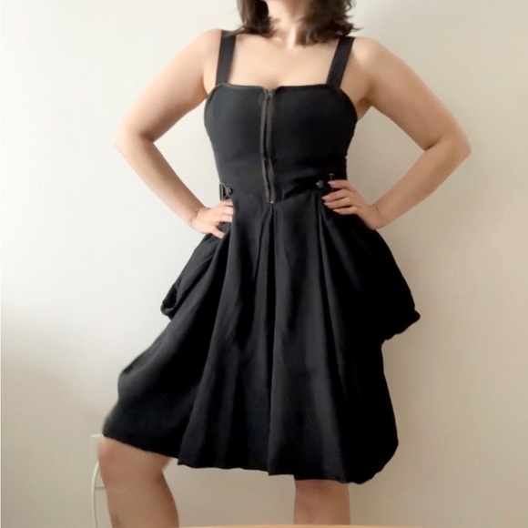 ALL SAINTS Black Gorpcore Utility Fit and Flare Dress Grunge - Picture 3 of 13